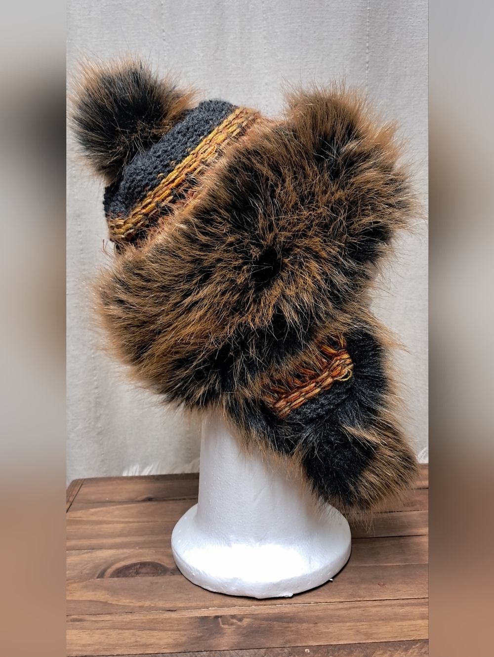 Wool Blend Polish Faux Fur Trapper Hat OS - Picture 3 of 7
